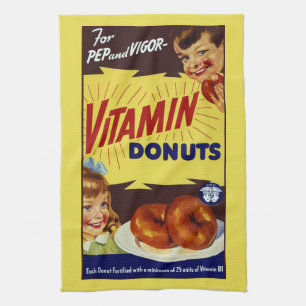 Paño De Cocina Publicidad divertida de "Donuts de vitamina"