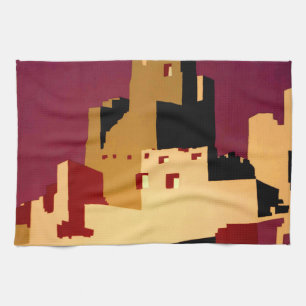 Paño De Cocina Pueblos Antiguos del Suroeste Arte de Cartel WPA