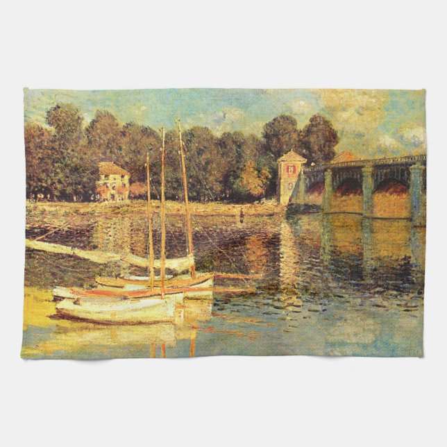 Paño De Cocina Puente de Argenteuil Claude Monet (Horizontal)