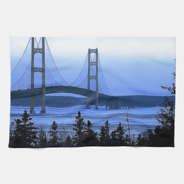 Paño De Cocina Puente de Mackinac (Horizontal)