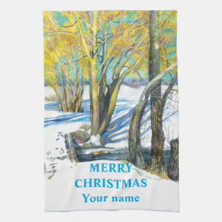 Paño De Cocina Puente en invierno Watercoling