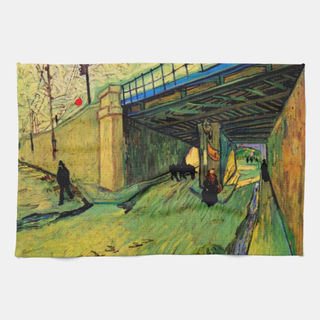 Paño De Cocina Puente ferroviario sobre Montmajour por Vincent va (Horizontal)