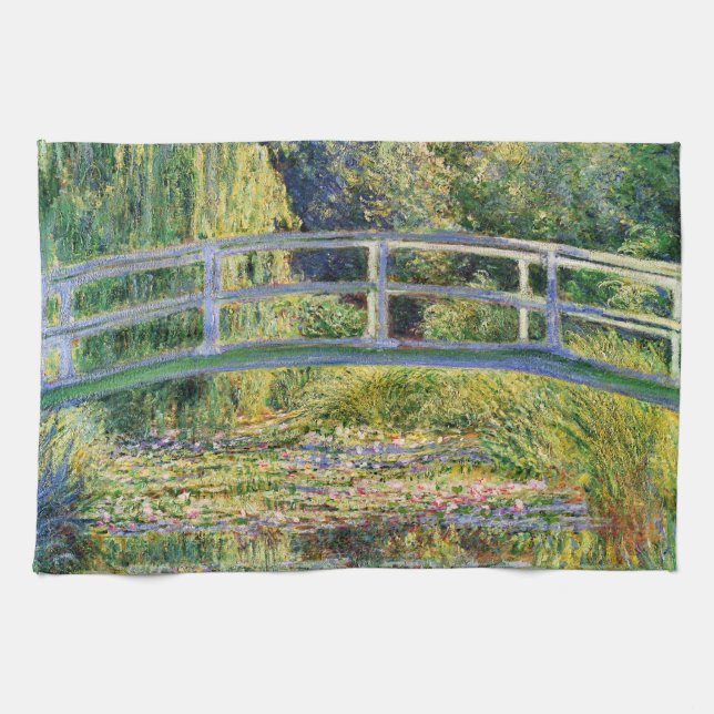Paño De Cocina Puente japonés de Monet con los lirios de agua (Horizontal)