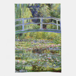 Paño De Cocina Puente japonés de monet fino y estanque de lirio d
