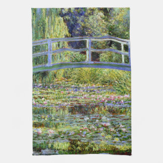 Paño De Cocina Puente japonés de monet fino y estanque de lirio d