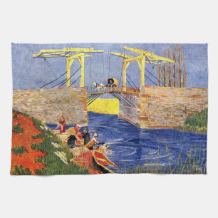 Paño De Cocina Puente Langlois en Arlés por Vincent van Gogh
