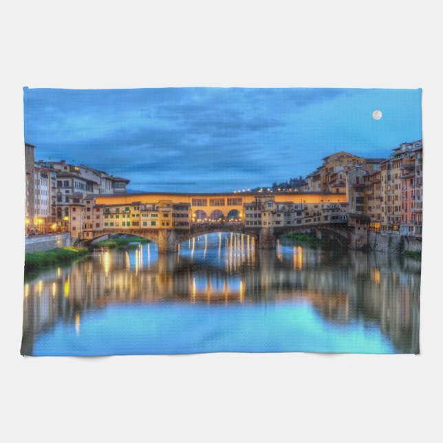 Paño De Cocina Puente Ponte vecchio en Florencia, Italia (Horizontal)