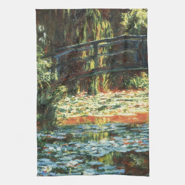 Paño De Cocina Puente sobre el estanque acuático de Claude Monet (Vertical)