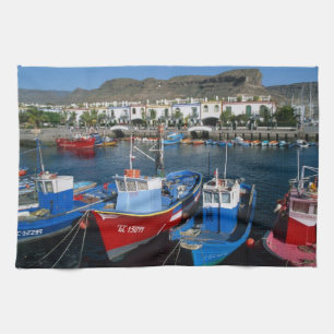 Paño De Cocina Puerto Pesquero, Puerto de Mogan, Gran Canaria,