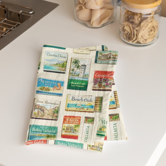 Paño De Cocina Puerto Vallarta Matchbook Pattern Tea Towel (Subido por el creador)