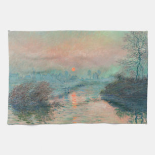 Paño De Cocina Puesta de sol de Monet en el Sena Impresionismo de