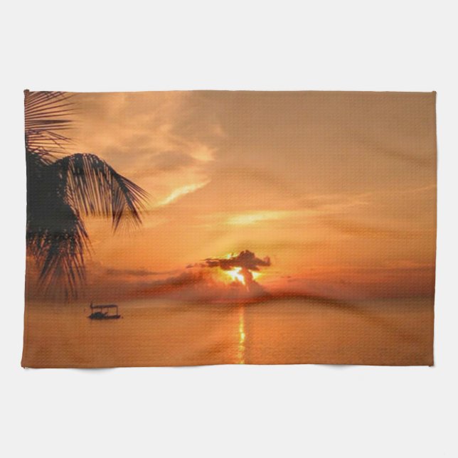Paño De Cocina Puesta de sol de verano (Horizontal)