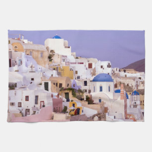 Paño De Cocina Puesta de sol en Oil, Santorini 2
