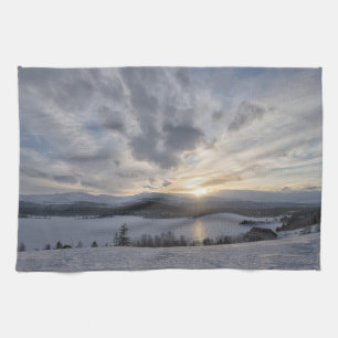 Paño De Cocina Puesta de sol sobre lago congelado