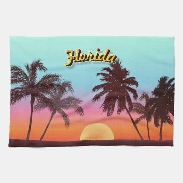 Paño De Cocina Puesta del sol de la Florida (Horizontal)