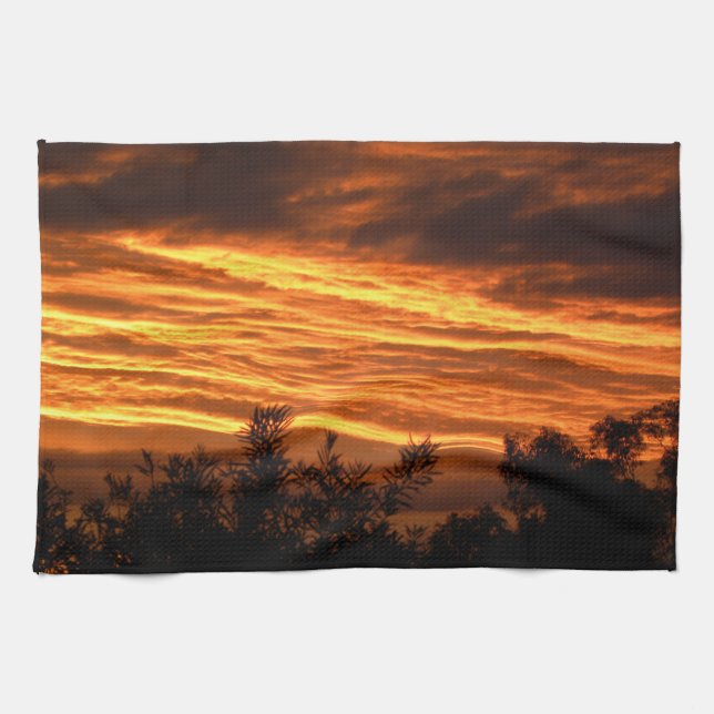 Paño De Cocina Puesta del sol del verano en Canberra (Horizontal)