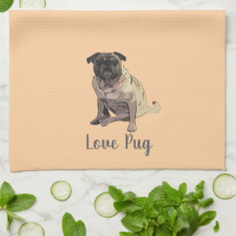 Paño De Cocina Pug de amor