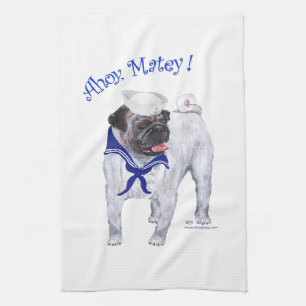 Paño De Cocina Pug Marinero