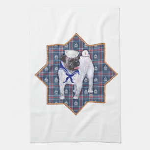 Paño De Cocina Pug Marinero