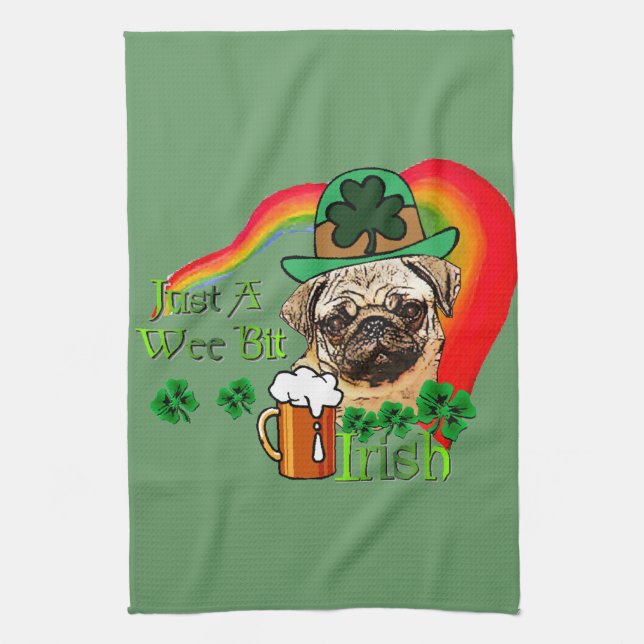 Paño De Cocina Pug St Patricks (Vertical)