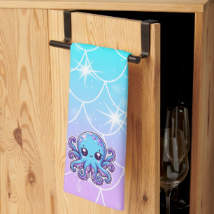 Paño De Cocina Pulpo azul lindo