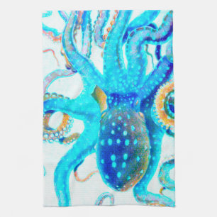 Paño De Cocina Pulpo colorido azul