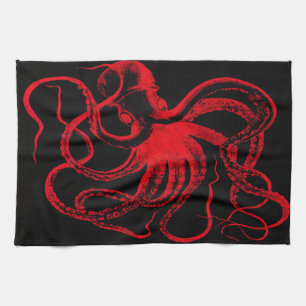 Paño De Cocina Pulpo Náutico Steampunk Vintage Kraken Monstruo