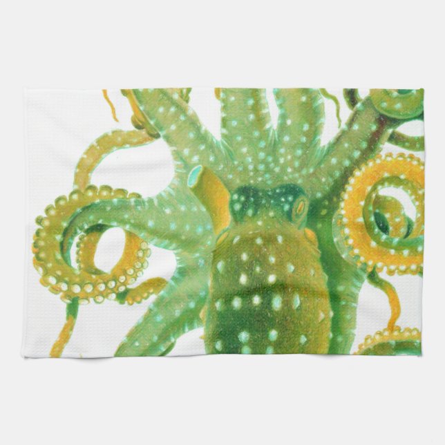 Paño De Cocina pulpo verde (Horizontal)