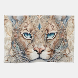 Paño De Cocina Puma Face Surreal Art