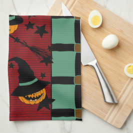 Paño De Cocina Pumpkin Jack-o’-Lanterns in Flight Tea Towel