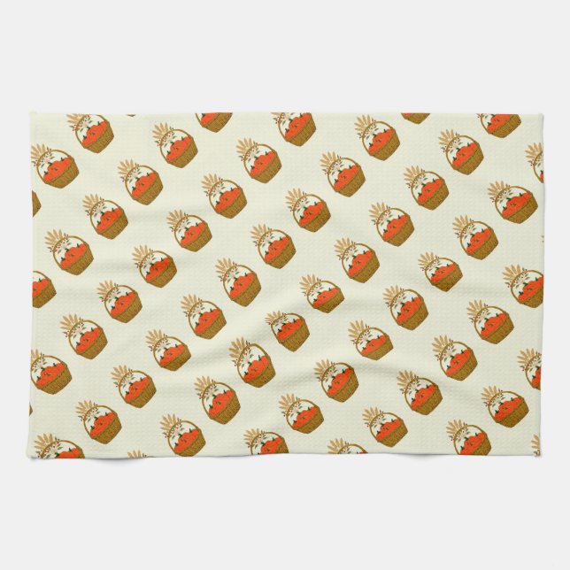 Paño De Cocina 🧺 **Pumpkin & Wheat Kitchen Towel (Horizontal)