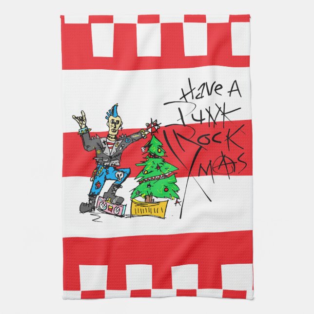 PAÑO DE COCINA PUNK ROCK XMAS (Vertical)