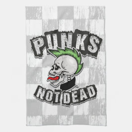Paño De Cocina Punks No Muertos Cráneo Mohawk Punk Rock Rocker