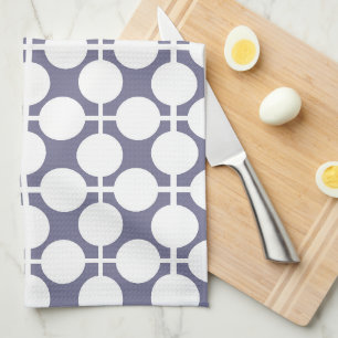 Paño De Cocina punto de polka blanco gris y patrón de comprobació