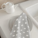 Paño De Cocina Punto de Polka Gris<br><div class="desc">Toalla de cocina de puntos de polka gris</div>