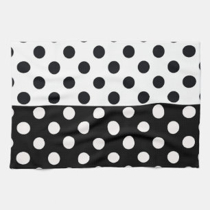 Paño De Cocina Punto de Polka Inverso de la mitad de color blanco