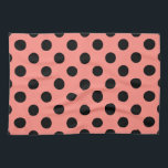 Paño De Cocina Punto de polka negro sobre melocotón<br><div class="desc">Punto de polka negro sobre melocotón</div>
