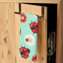 Punto de polka rojo lindo Ladybug flor verano Girl