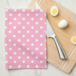 Paño De Cocina Punto de Polka Rosa<br><div class="desc">Toalla de cocina de puntos de polka rosa</div>