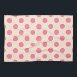 Paño De Cocina Punto de polka rosa sobre crema<br><div class="desc">Punto de polka rosa sobre crema</div>