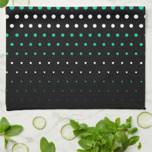 Paño De Cocina Punto de Polka Verde y Blanco del Caribe