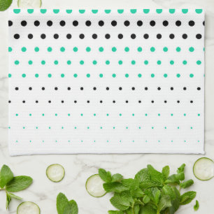 Paño De Cocina Punto de Polka Verde y Negro del Caribe