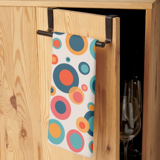 Paño De Cocina Puntos abstractos coloridos (Pliegue de tercios)