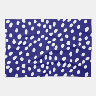 Paño De Cocina Puntos Blancos Azul Oscuro