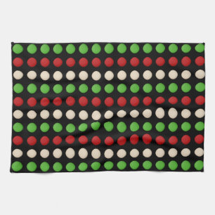 Paño De Cocina Puntos blancos verdes rojos