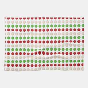 Paño De Cocina Puntos blancos verdes rojos
