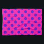 Paño De Cocina Puntos de polka azul en fuchsia<br><div class="desc">Puntos de polka azul en fuchsia</div>
