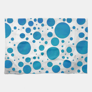 Paño De Cocina Puntos de Polka Azul Oceánico