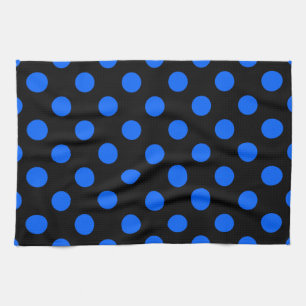 Paño De Cocina Puntos de polka azul y negro