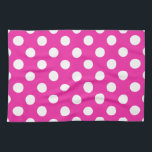 Paño De Cocina Puntos de polka blanco en fuchsia<br><div class="desc">Puntos de polka blanco en fuchsia</div>
